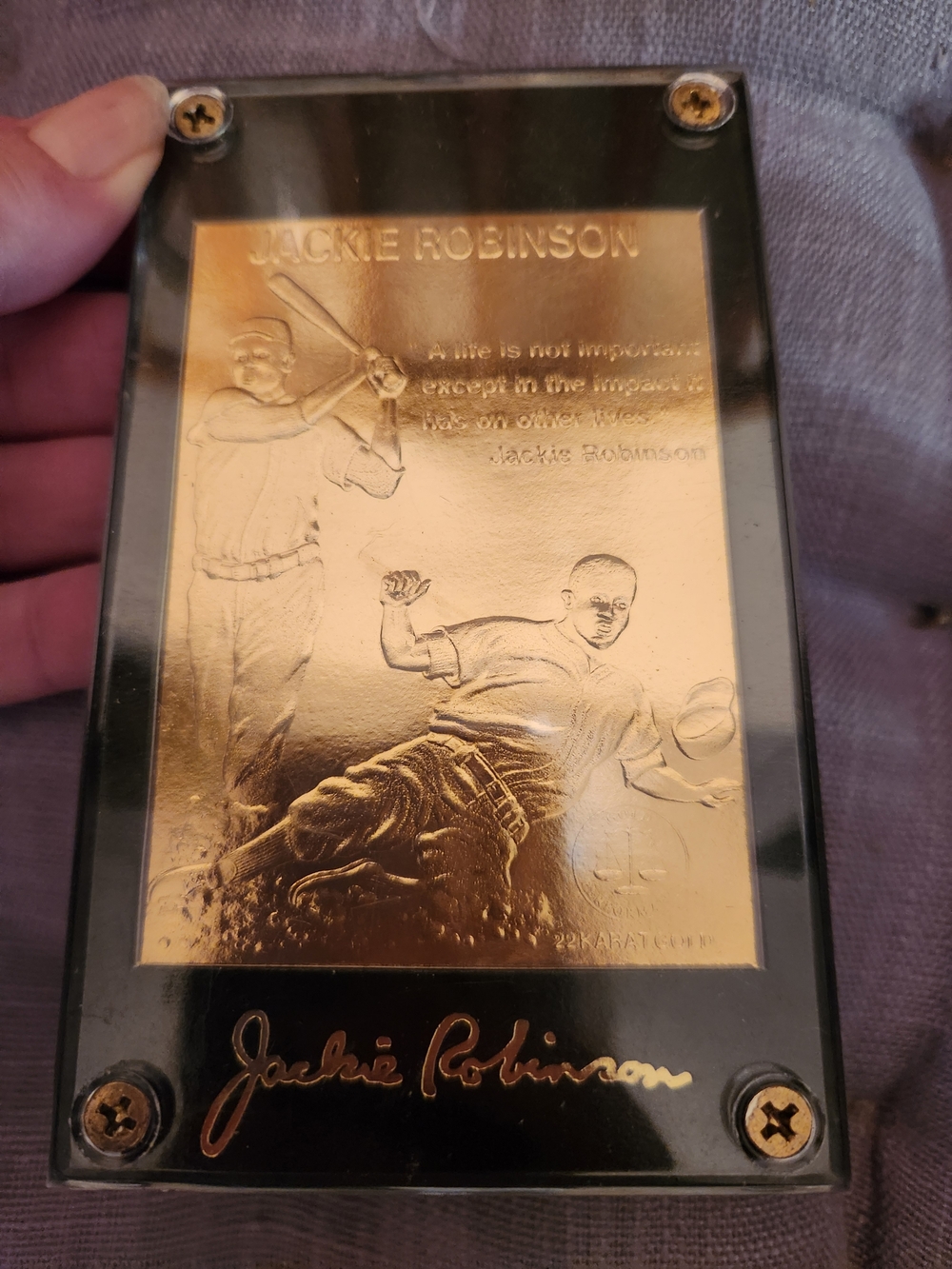 Jackie Robinson Gold Baseball Card 50th Anniversary